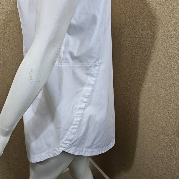 FOXCROFT NYC Heritage Non-Iron White Cotton Sleeveless Button Up Tunic Top~10 - Picture 5 of 10